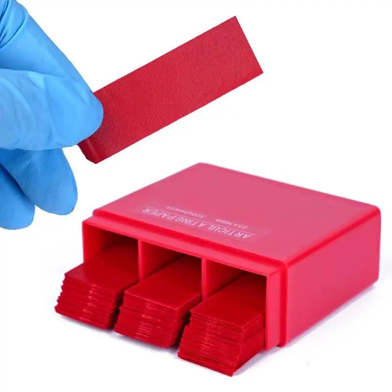 300 Sheets Dental Bite Paper Disposable Dentist Blue/Red Double - Sided Bite Strip Oral Teeth Care Whitening Dentistry Material - Omnara