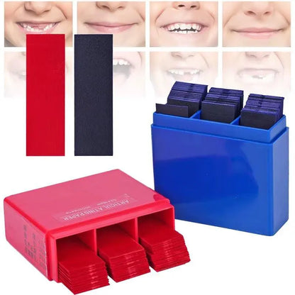 300 Sheets Dental Bite Paper Disposable Dentist Blue/Red Double - Sided Bite Strip Oral Teeth Care Whitening Dentistry Material - Omnara