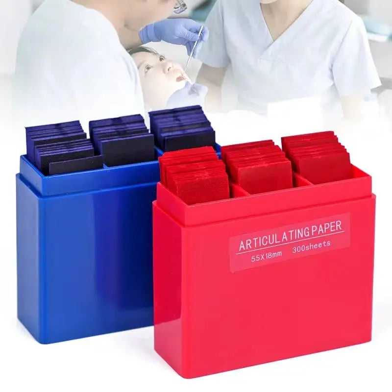 300 Sheets Dental Bite Paper Disposable Dentist Blue/Red Double - Sided Bite Strip Oral Teeth Care Whitening Dentistry Material - Omnara