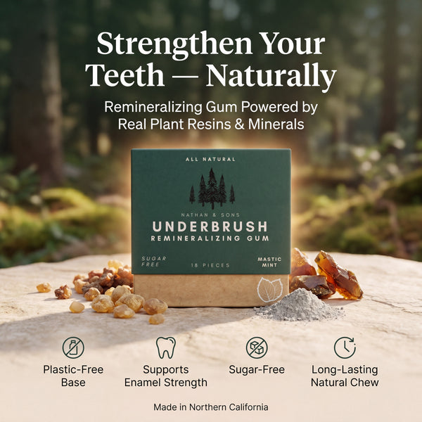Revitalize Your Smile with Underbrush Gum - MASTIC Remineralizing Chewing Gum with Nano-Hydroxyapatite Velora