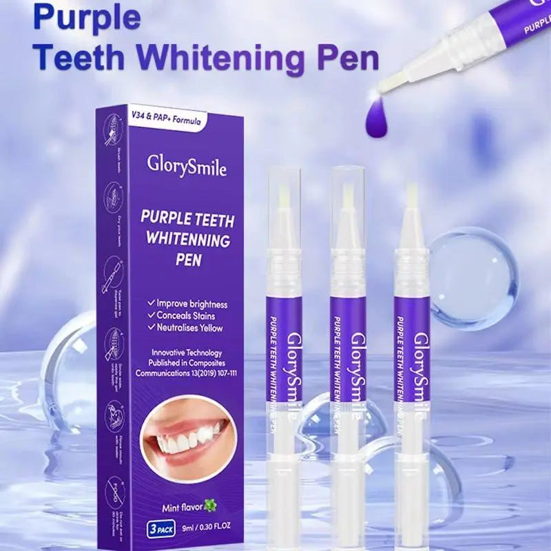 Magical Purple Teeth Whitening Pen Freshing Breath Oral Deep Cleaning Stain Removal Dentifrice Teeth Cleaning Essence Oral Care - Omnara
