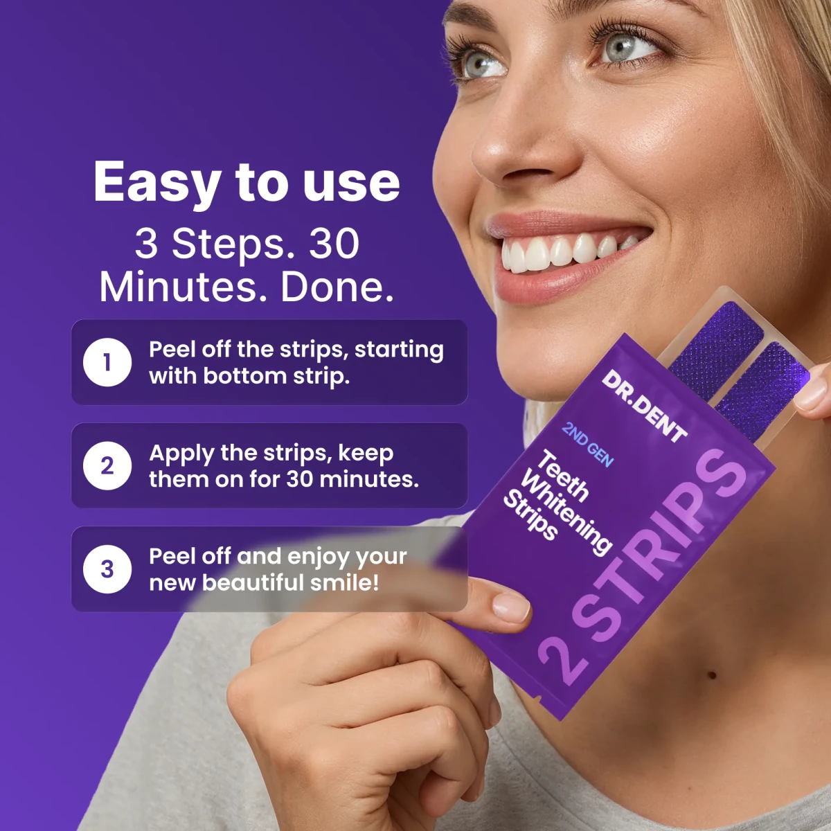 SmileKit™ Teeth Whitening Strips - Fast Results, Zero Sensitivity