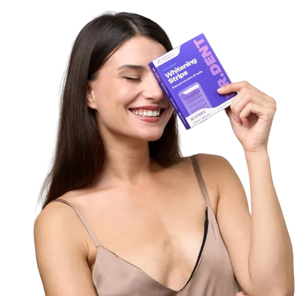 Transform Your Smile with Teeth Brightening Strips - 42 Pack for Sensitive Teeth, Peroxide Free, Easy to Use! - Dr. Dent - OFFICIAL