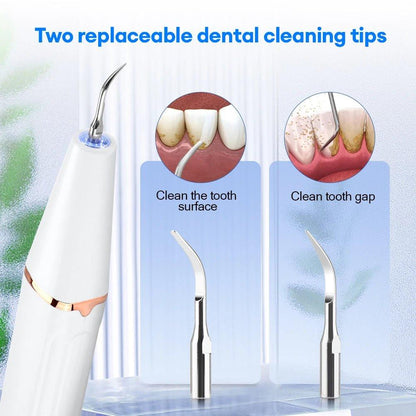 Ultrasonic Dental Calculus Remover with 9D Teeth Whitening Strips and Electric Tooth Cleaner Set for Plaque and Tartar Removal - Velora